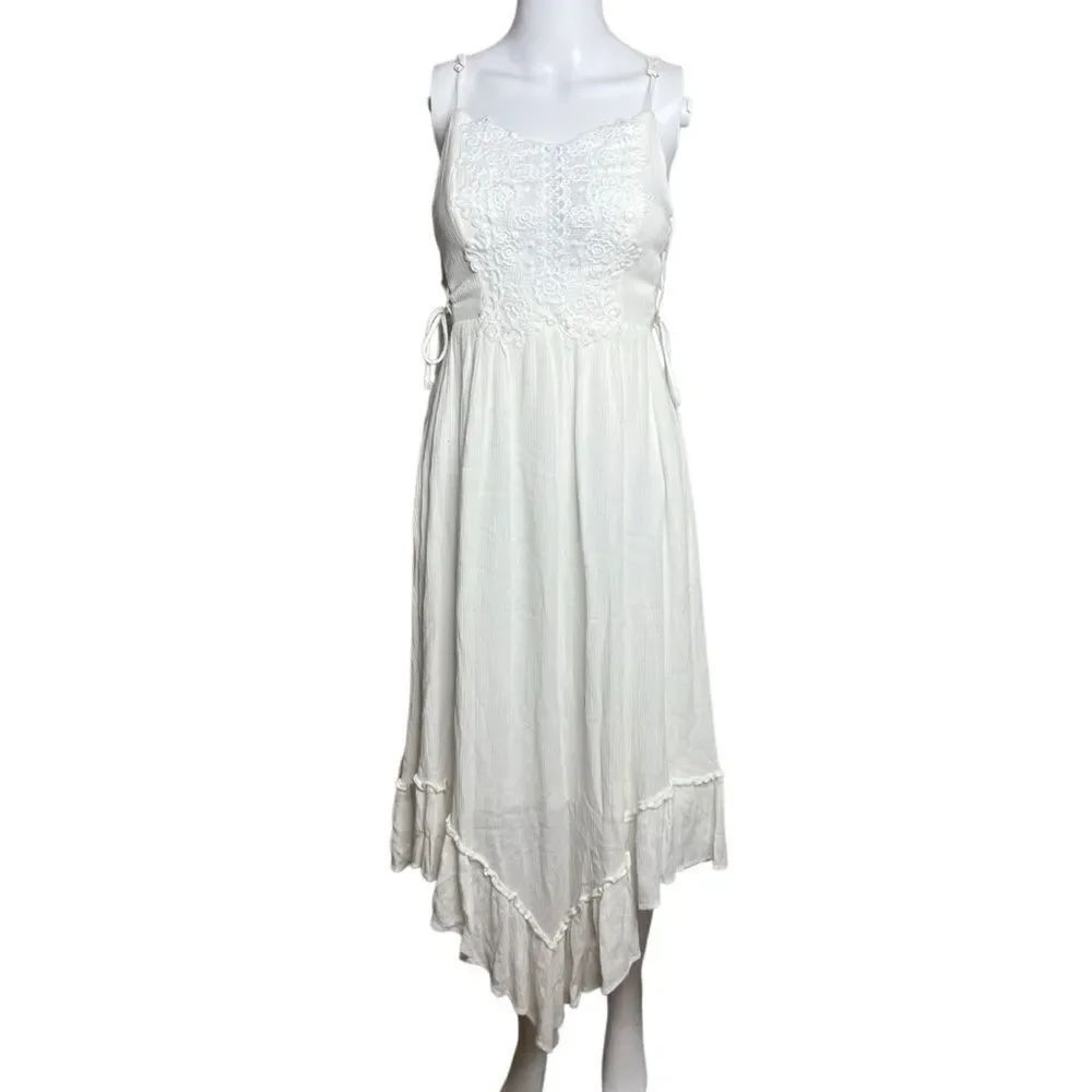 Saints + Secrets Elegant Asymmetrical White Lace Women’s Dress Size XS